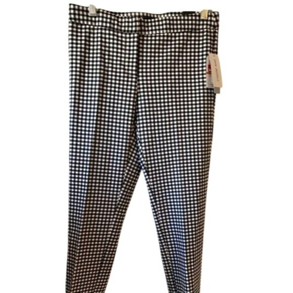 Amanda & Chelsea Womens Gingham Check Black/White Pants Size 2 - Picture 1 of 11